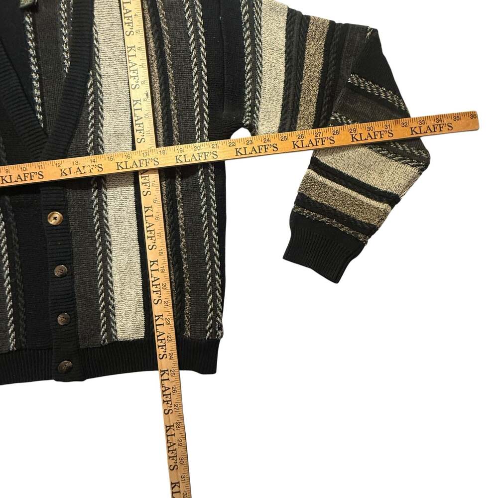 Irvine Park Vintage Medium Vertical Stripe Cable Knit Cardigan Sweater - Picture 5 of 6